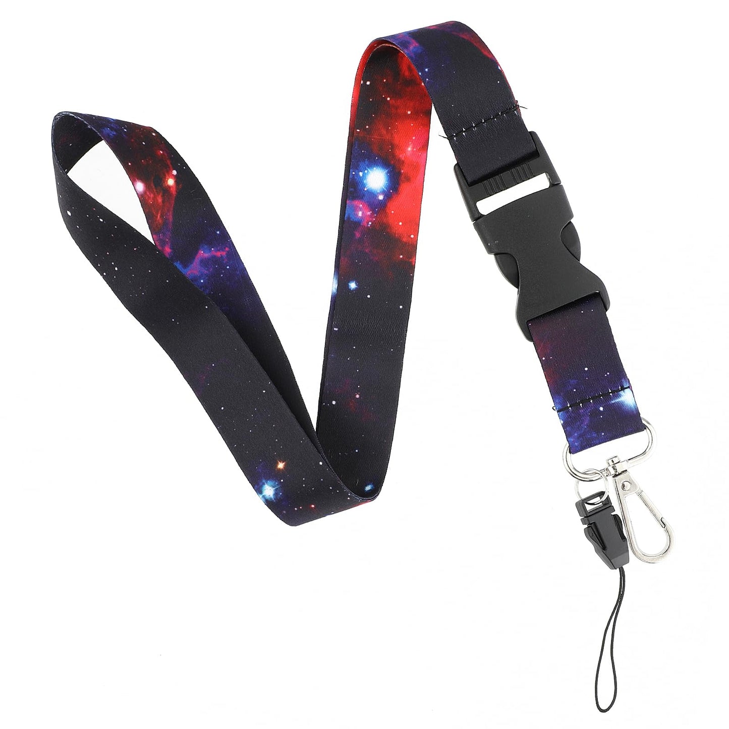 cobee Starry Sky Badge Lanyards, ID Badge Lanyards with Swivel Lobster Clasp and Quick-Release Buckle Starry Sky Crossbody Necklace for Name Badge ID Card Nurse Teacher Student (Starry Sky-C)