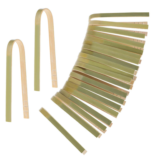 Molain 20 Pcs Wooden Tongs Disposable Cooking Utensils Mini Bamboo Tongs Natural Toast Tongs 4 Inch Cooking Tongs Bamboo Cooking Utensils for Bread Cooking Pickles Tea Supplies