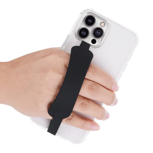 Giantree Phone Grip Holder, Universal Silicone Phone Finger Grip with Elastic Phone Finger Strap Stand Compatible with Smart Phones (Silicone Black M)