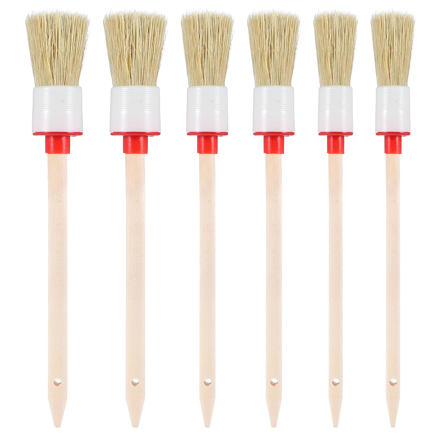 Yuanchu Round Chalk and Wax Paint Brush Set,6Pcs Wooden Chalk Paint Brushes Trim Painting Tool for Furniture Painting and Waxing, Wall, Car Cleaning, Home Decor, Woods, DIY Art Crafts