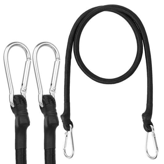 Molain 2 Pack 40 Inch Bungee Cords with Carabiner Clips, Heavy Duty Carabiner Bungee Cords with Hooks Outdoor Strong Elastic Rope with Carabiner Hooks for Camping, Cargo, Tent, Bike, Luggage
