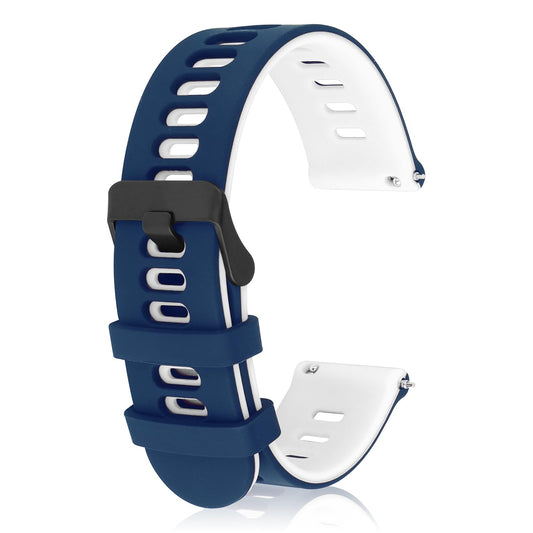Amaxiu Silicone Watch Bands Quick Release Sport Watchbands Universal Replacement Watch Straps for Men Women, Black Buckle(Blue White, 20mm)
