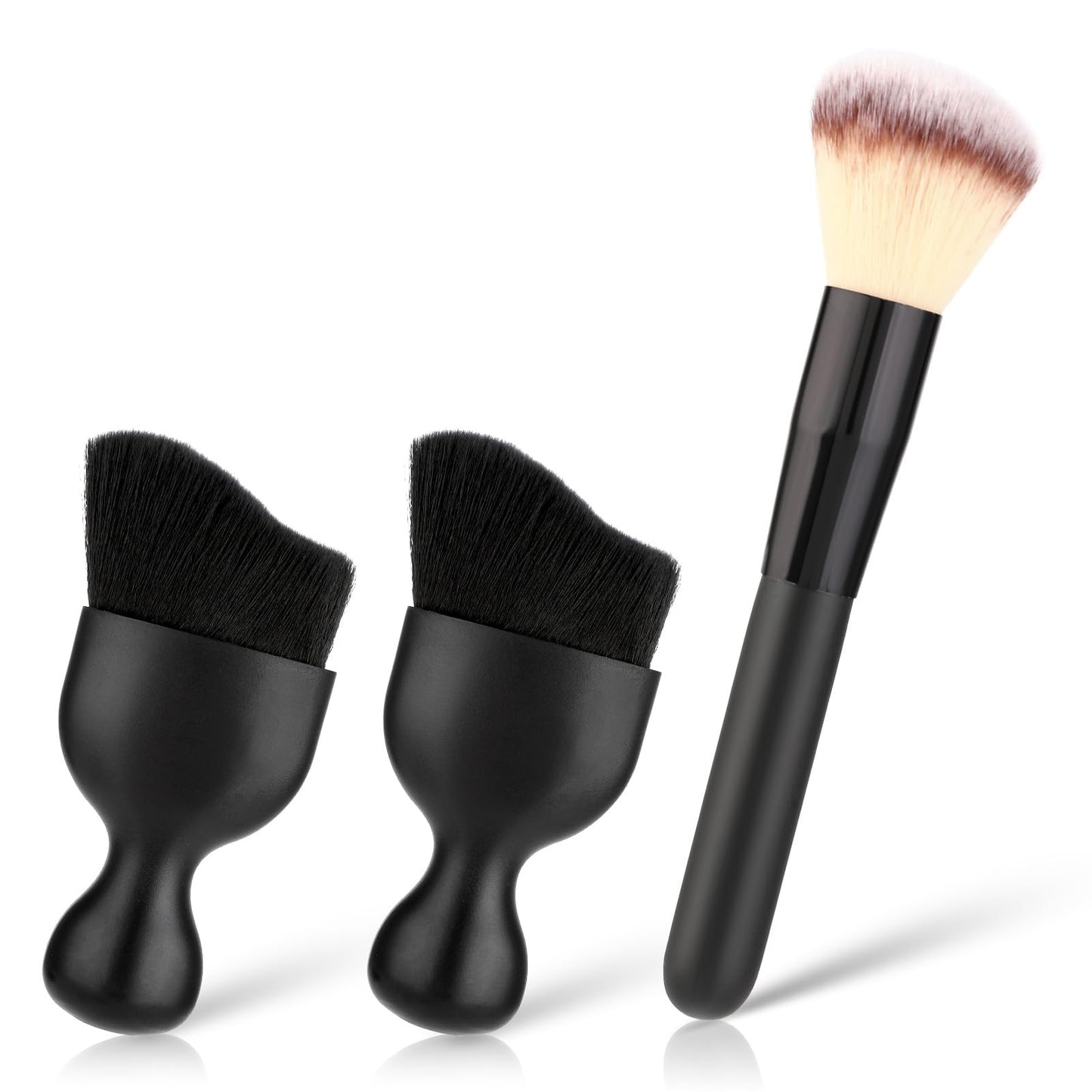 Amabro Car Interior Cleaning Tool, Soft Bristles Detailing Brush Super Soft Car Dust Brush for Automotive Dashboard, Air Conditioner Vents, Leather, Computer, Scratch Free(Brown+Black)