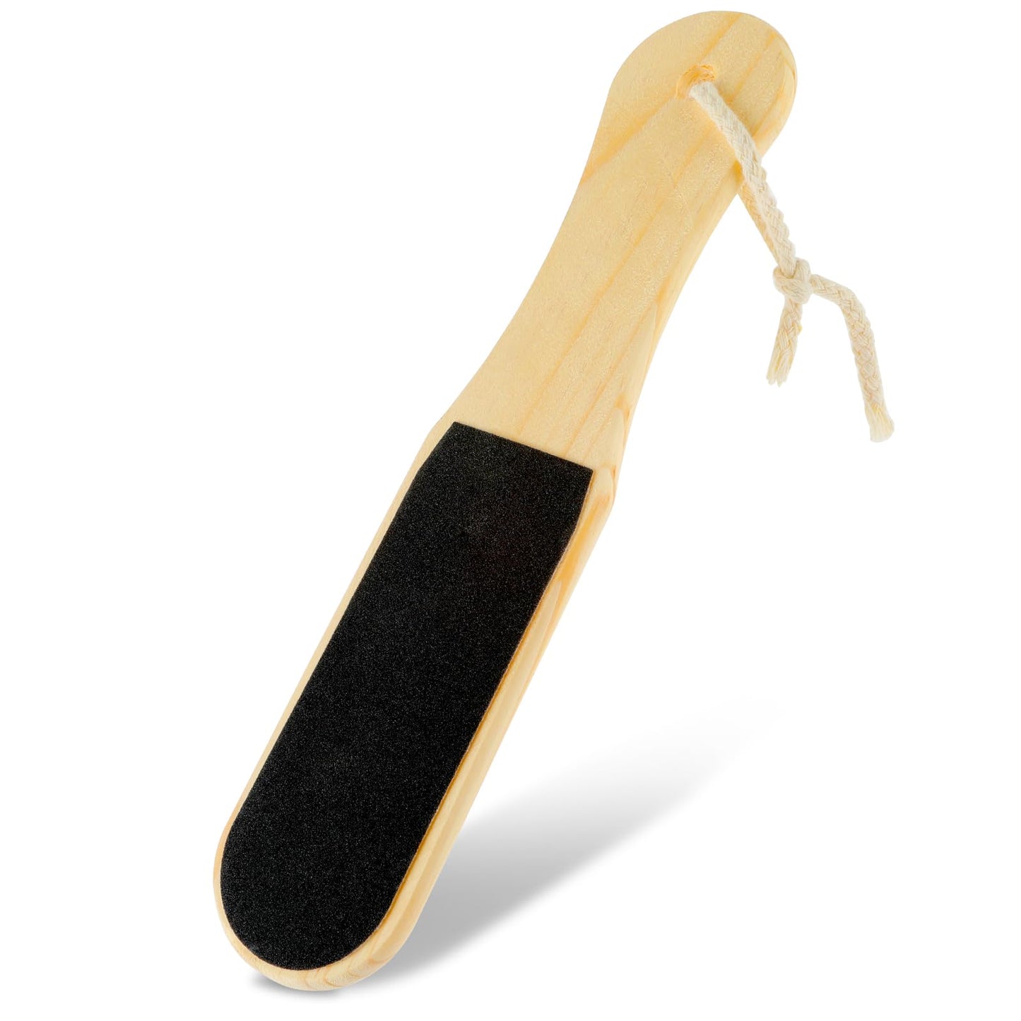 GEEHUA Pedicure Foot File, Wooden Double-Sided Feet Scrubber Reusable Professional Pedicure Tool with Handle for Callus, Dry, and Dead Skin Removal Elbows, Feet, Heels