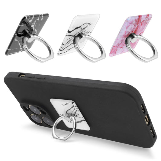 Giantree Phone Holder, 3Pcs 360° Rotation Finger Ring Kickstand Adjustable Square Marble Phone Ring Holder for Smartphones, Tablets, Pads