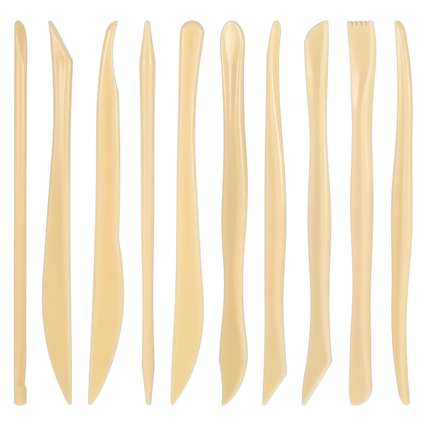 AOZUO 10PCS Double-Ended Clay Sculpting Tools, Plastic Polymer Clay Modeling Tools Ceramic Pottery Carving Tools for Cutting Embossing Smoothing Shaping Molding