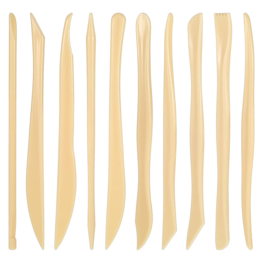 AOZUO 10PCS Double-Ended Clay Sculpting Tools, Plastic Polymer Clay Modeling Tools Ceramic Pottery Carving Tools for Cutting Embossing Smoothing Shaping Molding