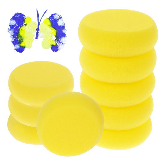 Bewudy 6 Pcs Pottery Sponges, 3Inch Yellow Round Painting Sponge, Artist Sponges Craft Clay Sponge Watercolor Sponges for Face Painting Pottery Ceramics Art Crafts (9)