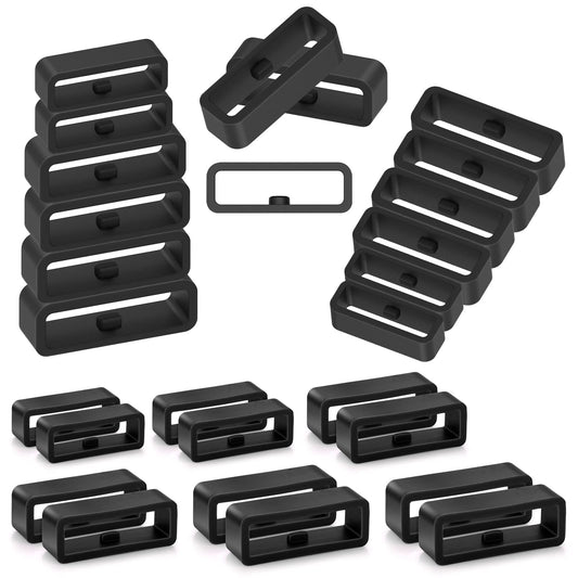 cobee 24 Pcs Silicone Watch Band Loops Watch Strap Keeper Rubber Replacement Watchband Holder Loop Fastener Rings Compatible with Universal Watch(16mm18mm/20mm/22mm/24mm/26mm, Style-B)