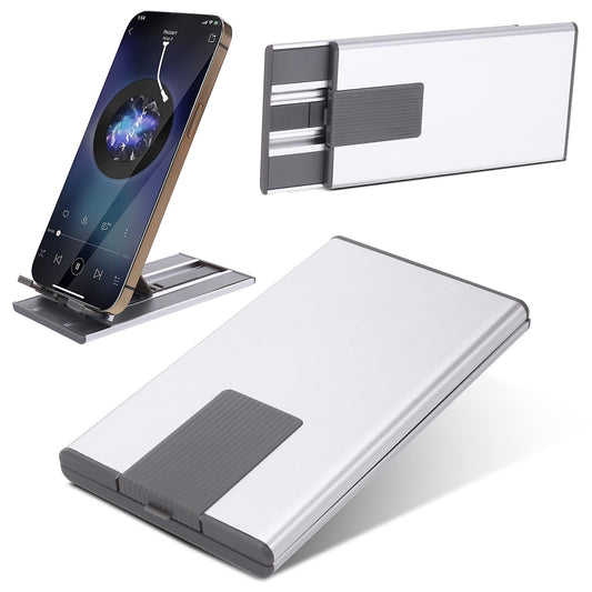 Giantree Foldable Phone Stand, Metal Adjustable Cell Phone Stand Phone Holder Portable Phone Stand Travel Compatible with Most Smartphones Tablets