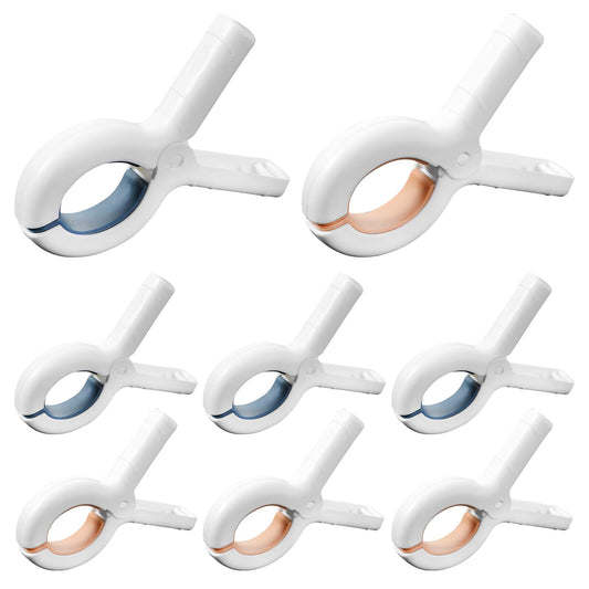 Jeffdad 8Pcs Beach Towel Clips, Large Bath Towel Clips Heavy-Duty Plastic Clothes Pins Quilt Drying Clips, for Clothes, Bed Linen, Bath Towel, Beach Towel to Dry on Clothesline and Hanging Rack