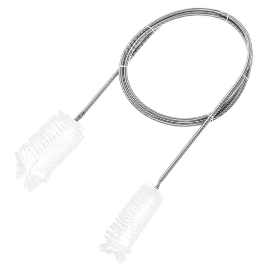 Giantree Double Heads Pipe Brushes, Flexible Drain Cleaning Brush, 35.5 Inch Extra-Thick Pipe Drain Brush Water Tube Cleaning Brush for Sink Drain Curved Pipes and Slim Holes(white)