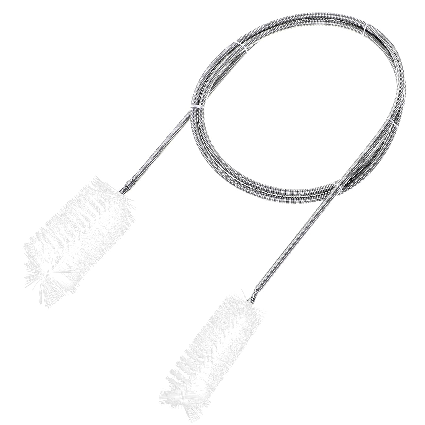 Giantree Double Heads Pipe Brushes, Flexible Drain Cleaning Brush, 35.5 Inch Extra-Thick Pipe Drain Brush Water Tube Cleaning Brush for Sink Drain Curved Pipes and Slim Holes(white)