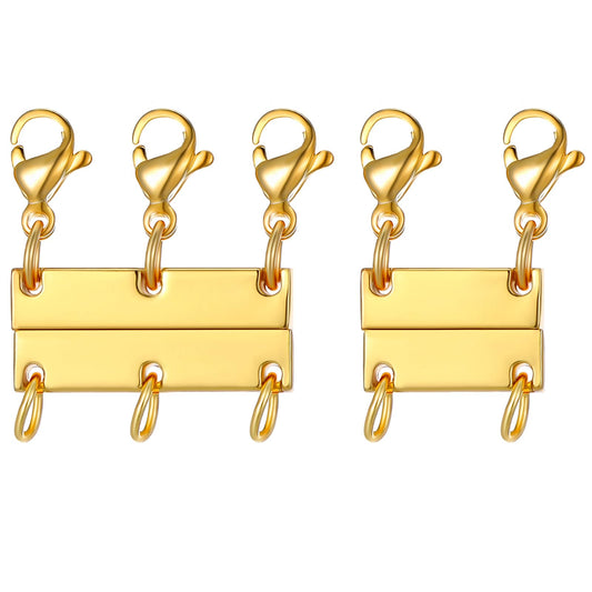 Andibro 2pcs Layered Necklace Clasps, Locking Magnetic Clasps Necklace Bracelet Separator Magnetic Necklace Layering Chain and Closures Lobster Clasps Jewelry Connectors for Jewellery Crafts Making