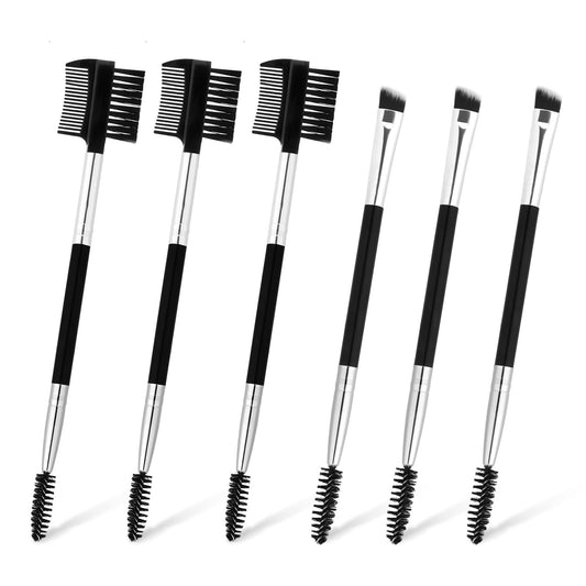 Giantree 6 Pcs Eyelash Comb Double Head, 2 in 1 Eyebrow Brush Eye Make-up Brush Eyebrow Eyelash Shaper Eyelash Separating Tool for Separating Eyelashes