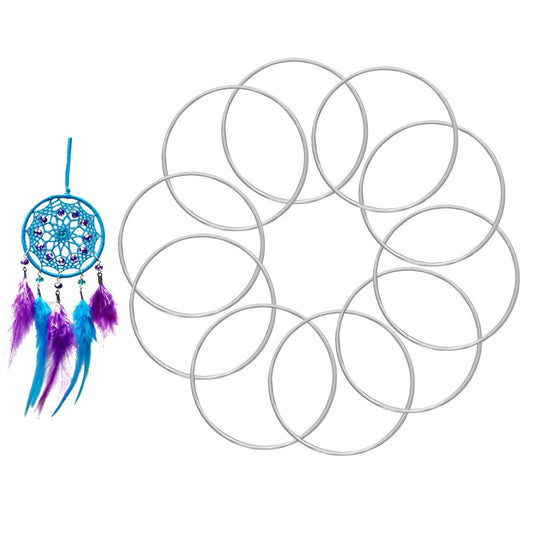 simarro 10Pcs 10 cm Metal Rings for Crafts, Dreamcatcher Rings Metal Wreath Macrame Rings for DIY Floral Hoop Wedding Wreath Floristry Wall Hanging Decor (Silver)