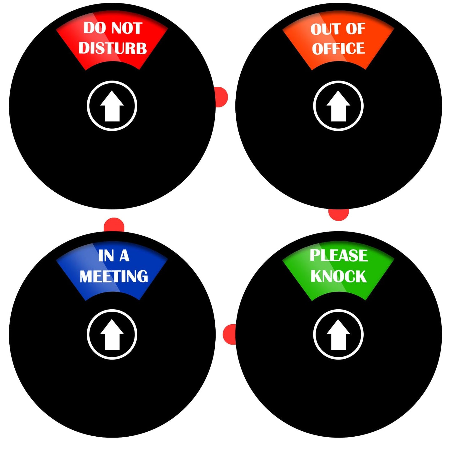 Yuanchu Rotating Office Door Signs, Do Not Disturb, Out of Office, Please Knock, In A Meeting, Privacy Signs 5 Inch Conference Sign for Offices (Black)