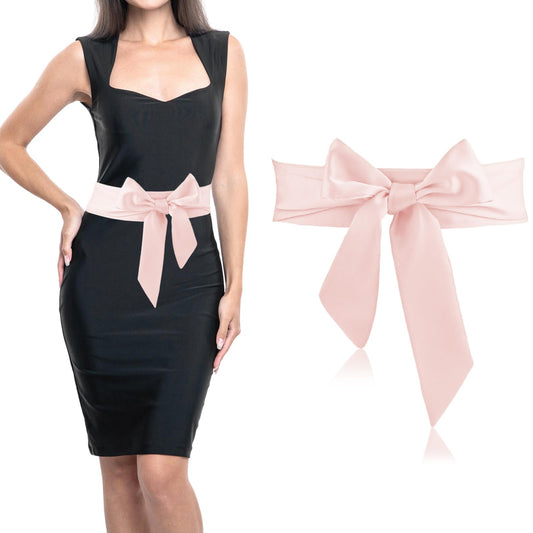 Andibro Dress Sash Belt for Women, Bridal Satin Waist Belts Ladies Ribbon Bow Accessory for Wedding Bridesmaid Bridal Belt(Pink)