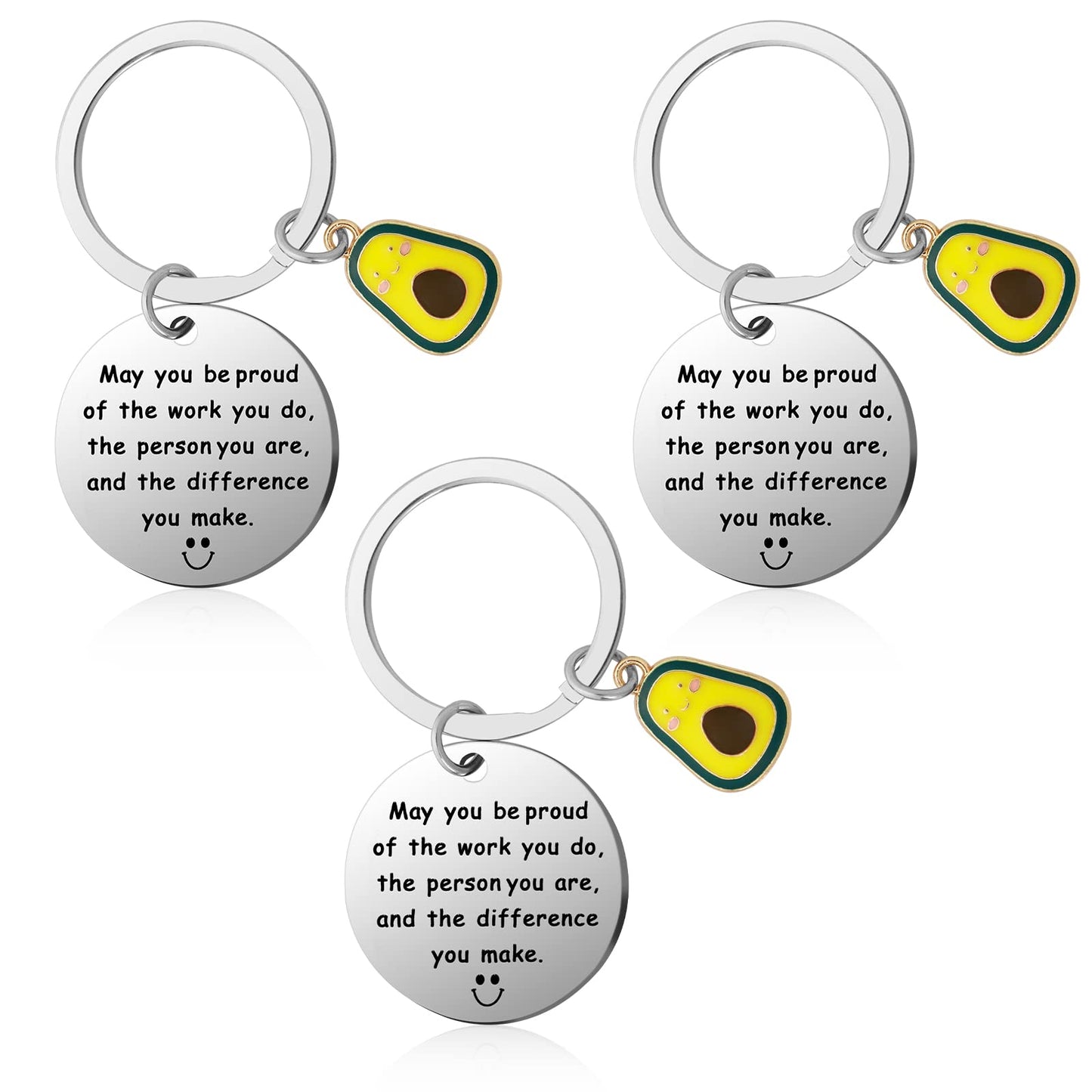 Giantree 3Pcs Thanks Keychains, Stainless Steel Appreciation Keychain Friendship Gifts Accessories Keychains for Best Friends Sisters Men Women