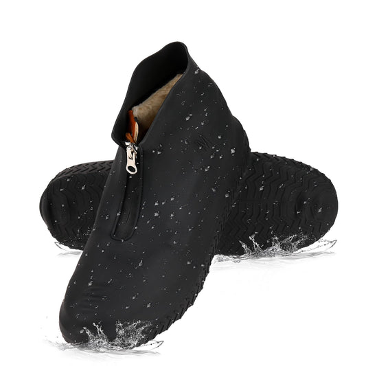 simarro Waterproof Silicone Shoe Covers with Zipper,Reusable Non Slip Rubber Rain Boots for Rain Snow Day Desert Beach Muddy Streets(M)