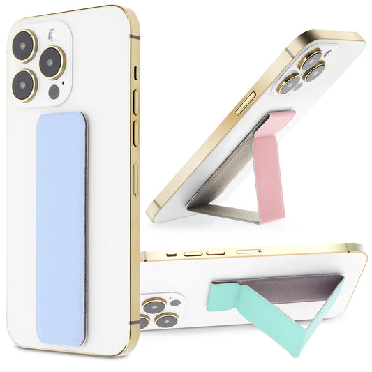 cobee 3 Pack Cell Phone Kickstand, Multi-Angle Kickstands, Horizontal & Vertical Phone Stand, Ultra Slim Phone Stand Stick on Phone Kickstand Holder for Most Smartphones(Pink, Green, Blue)