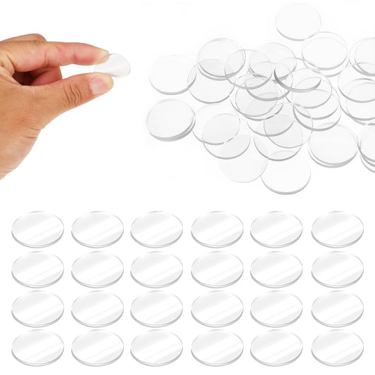 Giantree 50Pcs Clear Glass Table Top Bumper, Round Table Protector Furniture Pads Non-Adhesive Glass Table Top Spacer Tea Table Nonslip Mats for Glass Table Tops Photo Frame Furniture(25mm)
