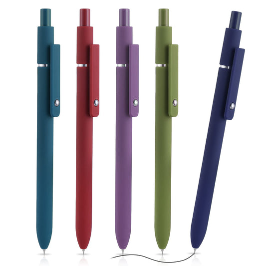 cobee Aesthetic Ballpoint Pens, 0.5mm Retractable Gel Ink Pens Cute Ball Point Pen Black Ink Smooth Writing Pens Pastel Roller Ball Pens for School Office Gift Supplies 5 PCS(Classic)