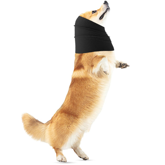 Amaxiu Dog Snood for Dog Neck and Ears Warmer, Dog Ear Muffs Dog Neck and Ear Warmer Hood Pet Dog Snood Dogs Quiet Ear Covers Hood for Anxiety Relief Noise Protection Bathing Grooming(M, Black)