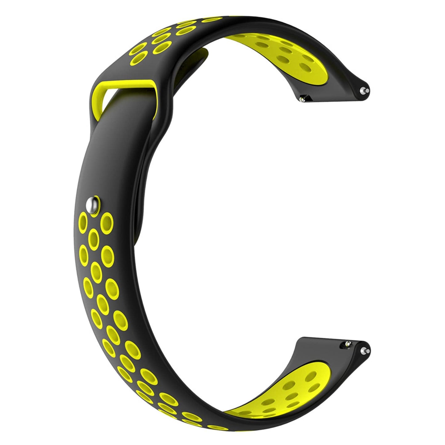 cobee Silicone Watch Straps Silicone Quick Release Watch Bands Waterproof Watch Strap for Men Women Smartwatches Sports Straps Replacement 20mm (Black+Yellow)