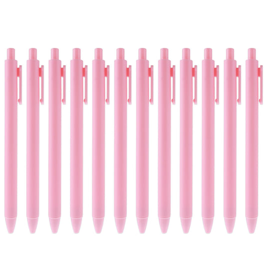 Bewudy 12 Pcs Pastel Retractable Gel Ink Pens, Aesthetic Gel Pens 0.5mm Fine Point Black Ink Gel Pens Cute Ball Point Pen Smooth Writing Pens Rollerball Pens Office Cute Gel Pens for Women (Pink)