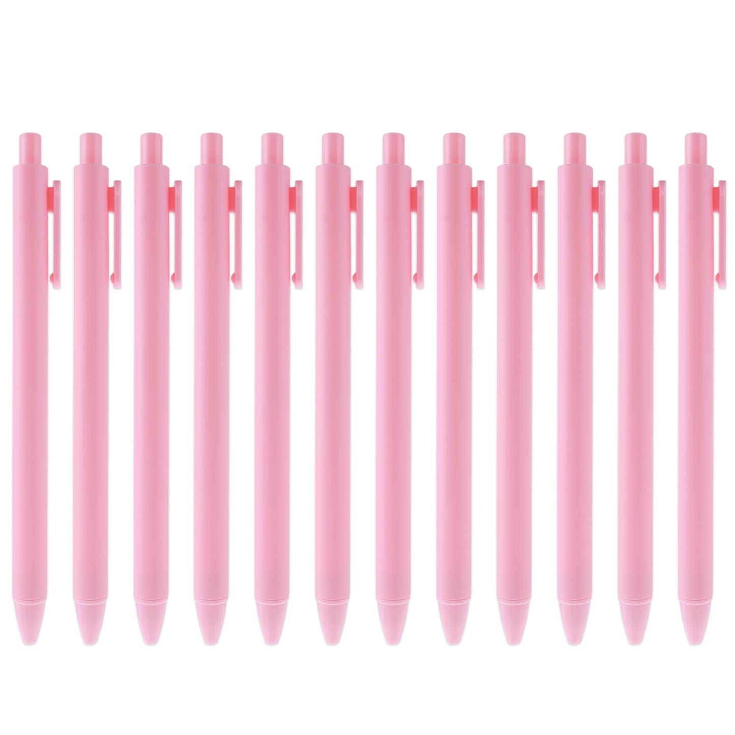 Bewudy 12 Pcs Pastel Retractable Gel Ink Pens, Aesthetic Gel Pens 0.5mm Fine Point Black Ink Gel Pens Cute Ball Point Pen Smooth Writing Pens Rollerball Pens Office Cute Gel Pens for Women (Pink)