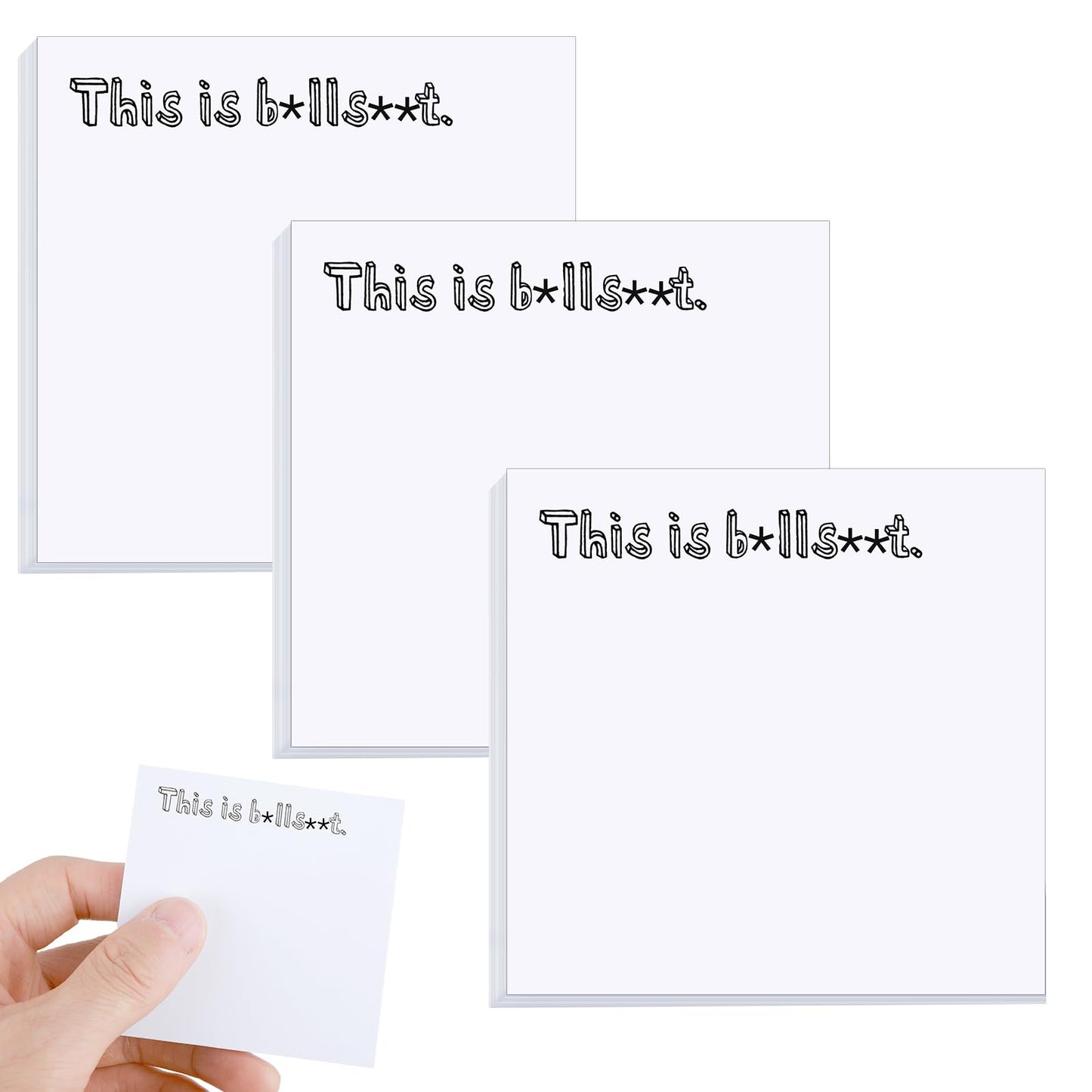 TIESOME Funny Sticky Note, 3 Pcs(150 Sheets) Funny Spoof Notes Rude Posted Notes Desk Accessories Adult Note Pads Set Sassy Office Supplies Novelty Memo Pads Sticky Note for Friends Co-Workers Boss(B)