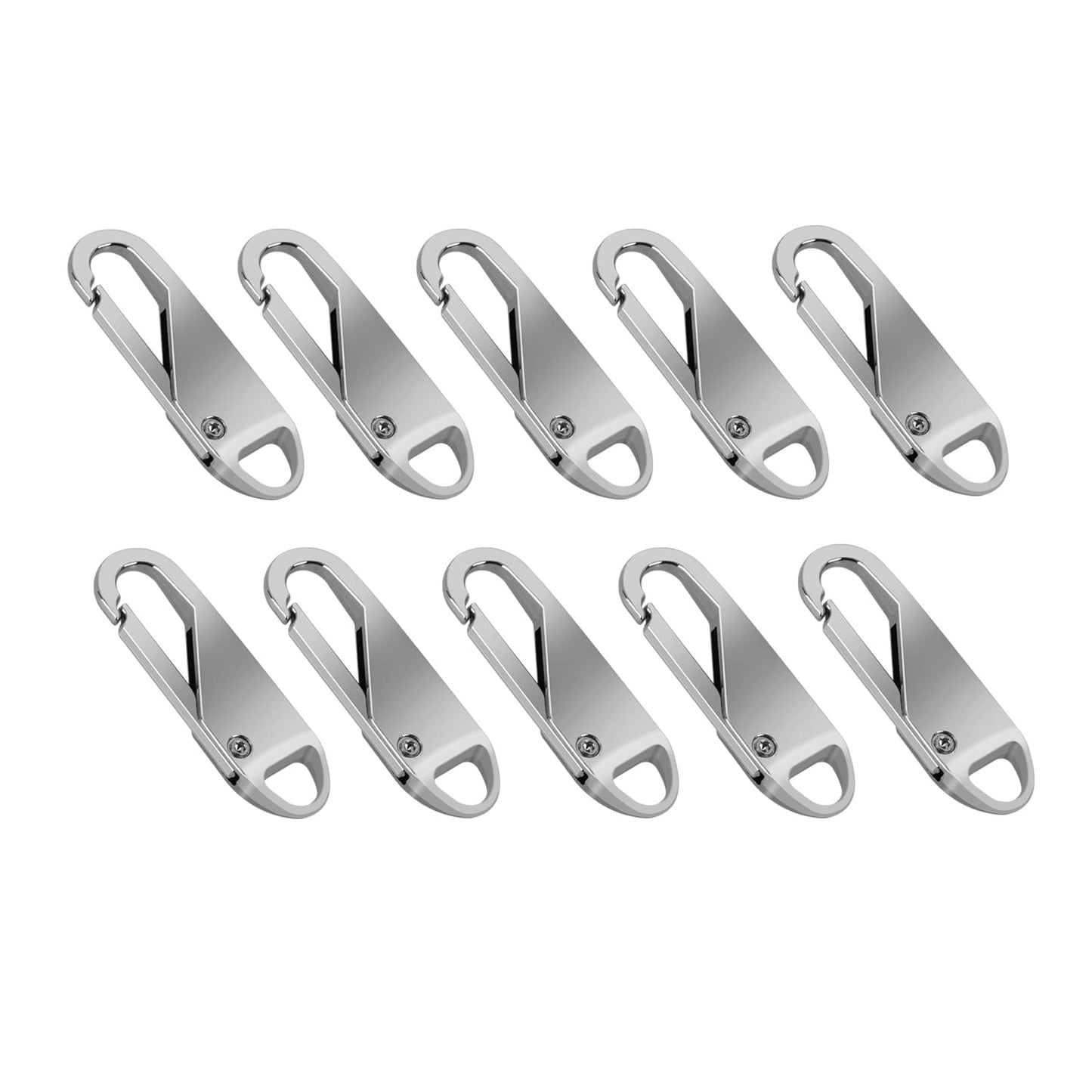 cobee Metal Zipper Pull Replacement, 10pcs Silver, Detachable Zipper Pull Tab for Suitcases, Luggage, Backpacks, Purses, Handbags, Jackets, Coats, Boots