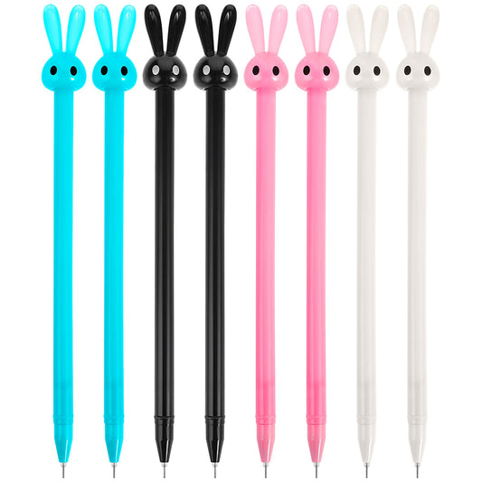 Giantree 8Pcs Cute Gel Pens, 0.5mm Cute Bunny Rabbit Black Ink Smooth Writing Quick-drying Gel Ink Pens for School Office Supplies