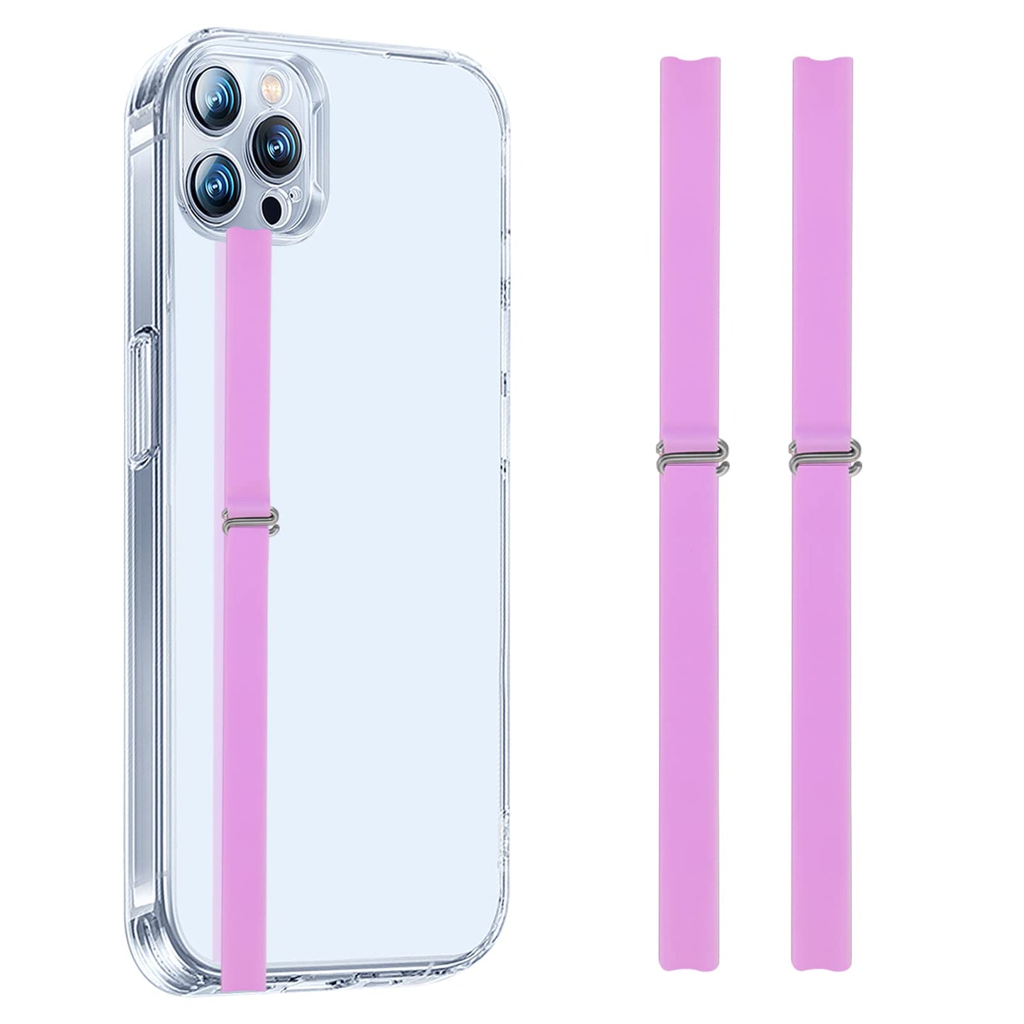 TIESOME Stretching Silicone Phone Strap, 2 Pcs Cell Phone Grip Holder Strap Finger Cell Phone Grip Phone Finger Grip Holder Kickstand Stand Compatible with Most Phone Cases (Medium Size)