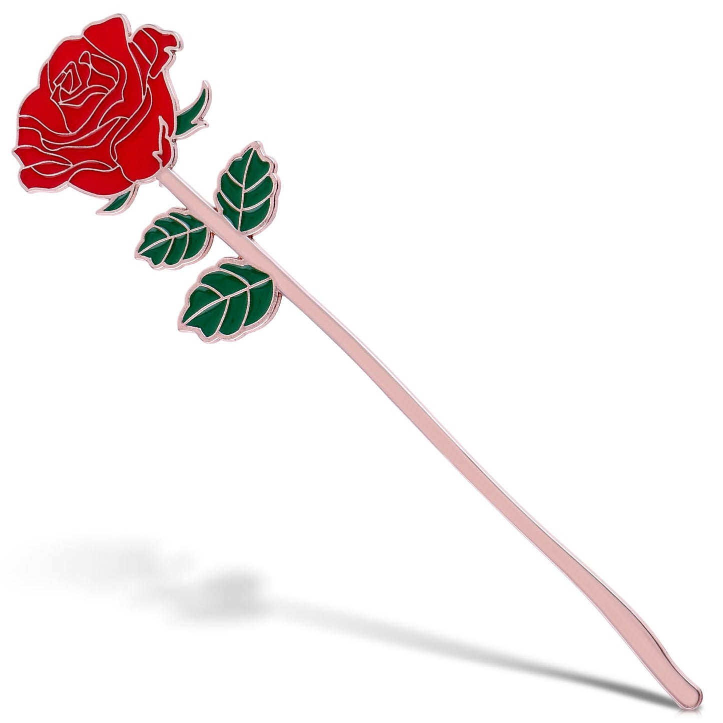 simarro Metal Red Rose Bookmark, Flower Book Page Holder for Reading Lovers, Cute Bookmarks Gift for Teacher Appreciation Gifts Valentine Mother's Day Thanksgiving Gift for Women Girls(Red)
