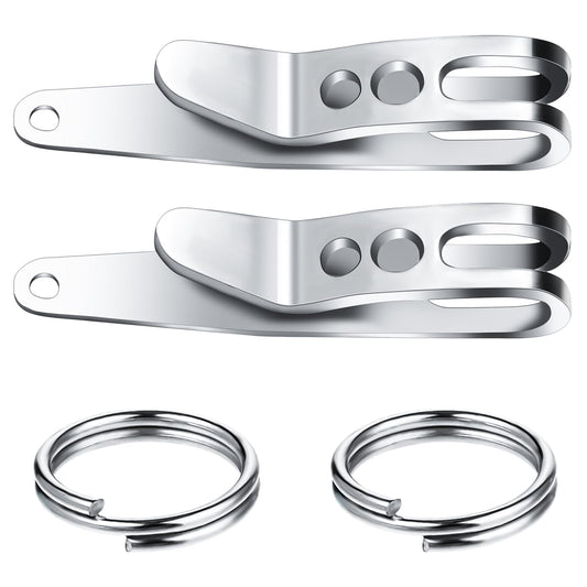 Molain 2Pcs Pocket Bag Suspension Clip with Keychain, Zinc Alloy Bag Waist Belt Hanging Clip Mini Metal Key Buckles Portable Pocket Clips for Keys Flashlights Outdoor Gadgets