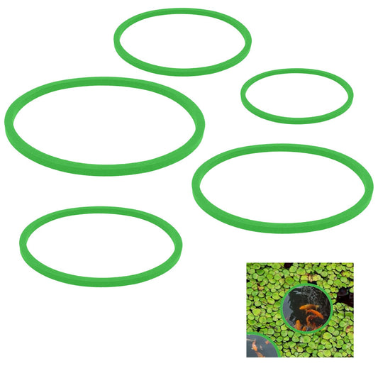 Jeffdad 5pcs Aquarium Floating Plant Rings, Foam Floaters Plant Corral Fish Feeding Ring Aquarium Feeding Ring, for Intercepts Floating Plants(Green)