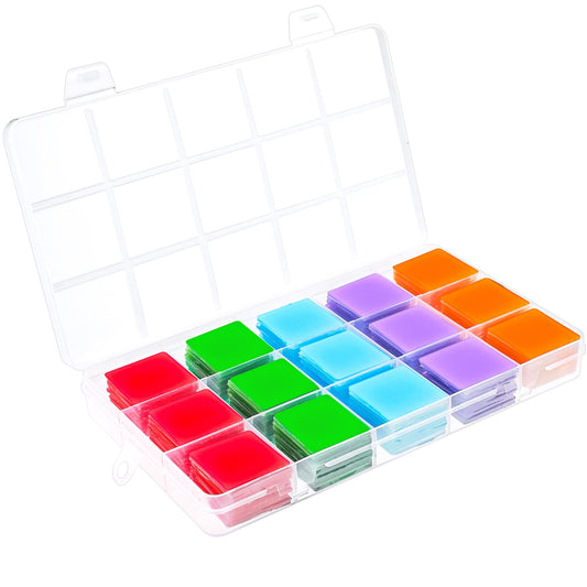 cobee 120 Pcs Diamond Painting Glue Clays with Storage Box, 5 Colors Embroidery Cross Stitch Drilling Mud Storage Organizer Box for Diamond Painting Accessories Glue Clay Wax Tool Set(2.5 x 2.5cm)