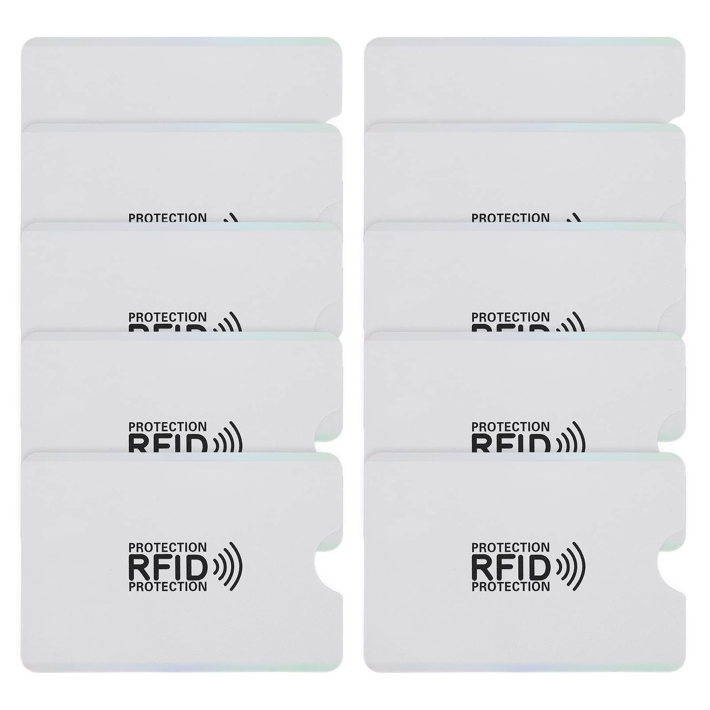 TIESOME 10 RFID Card Holder, RFID Blocking Sleeves Waterproof Credit Card Sleeves Set RFID Identity Card Protector Secure Sleeve Portable Durable RFID Card Sleeves for Women Men Wallet(Silver)