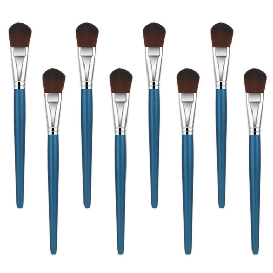 Bewudy 1 Inch Mop Brush for Acrylic Painting, 8 Pcs Oval Blending Brushes for Acrylic Painting, Paint Brushes with Wooden Handle for Acrylic Paint, Watercolor, Face and Body Art Painting