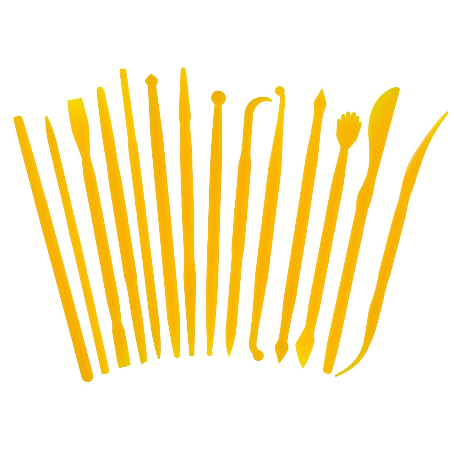 Cobee Small Plastic Clay Sculpting Tools, Mini Pottery Clay Carving Tools Double-Head Modelling Tools Polymer Clay Tools for Kids Beginners DIY Craft Cake Decorating(14 Pcs)