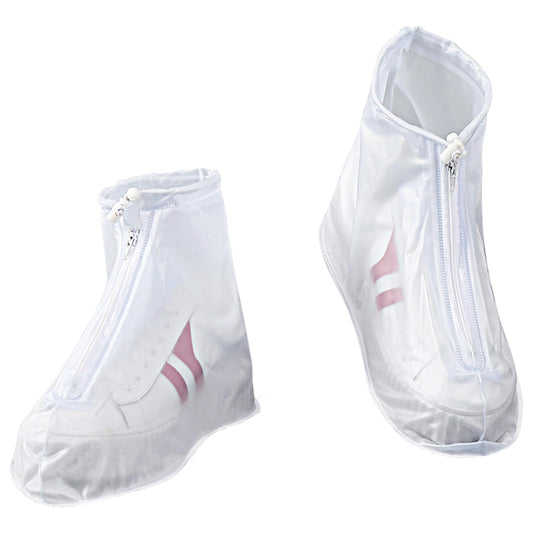 Jeffdad Waterproof Shoe Covers, Upgrade Reusable Anti-slip and Wear-Resistant Rain Shoe Covers with Zipper for Outdoor Cycling Camping Fishing Travel (2XL)