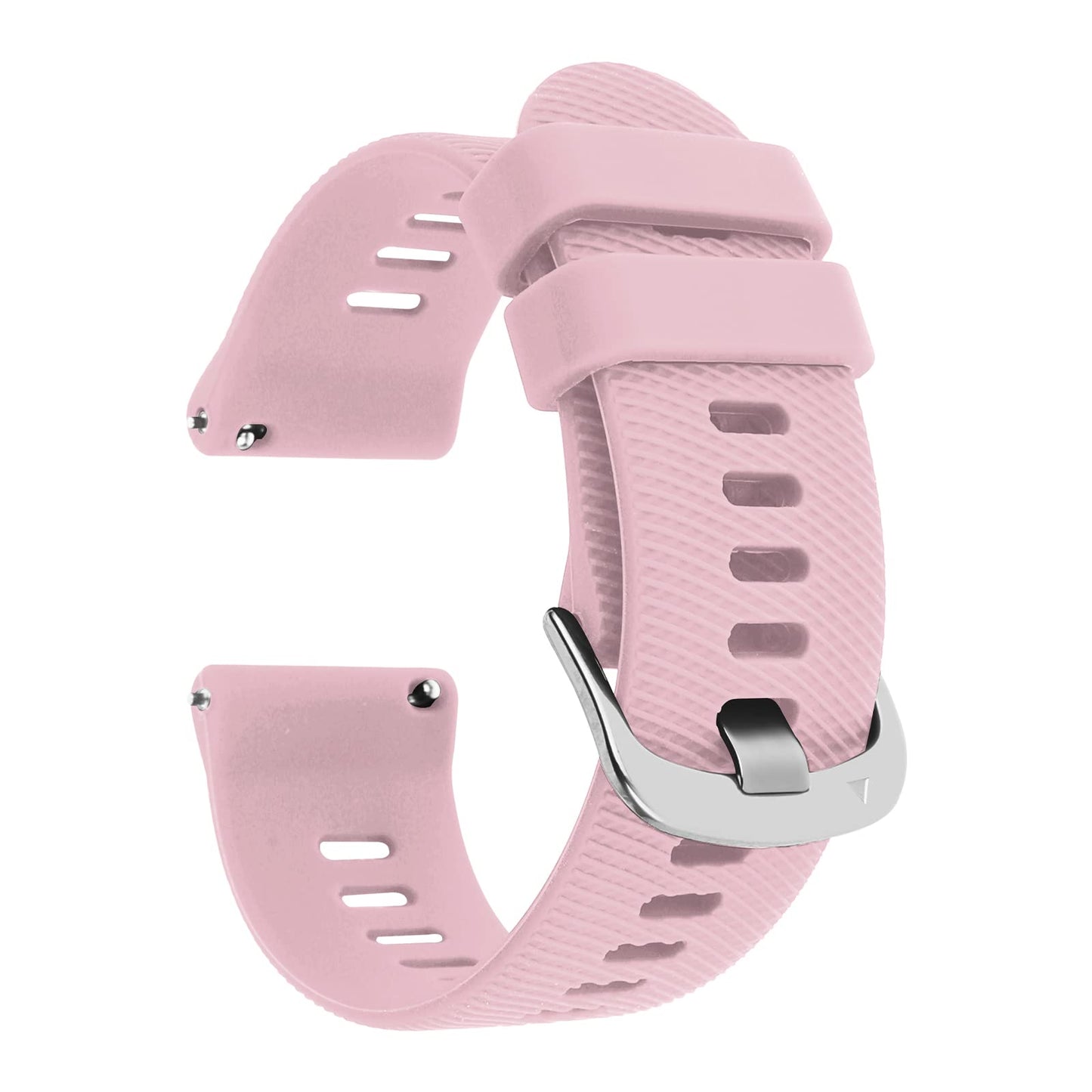 TIESOME Silicone Rubber Watch Bands, Silver Stainless Steel Buckle, Quick Release, 18mm 20mm 22mm Smartwatches Bands for Men and Women Waterproof Sport Watchbands (18mm, Pink)