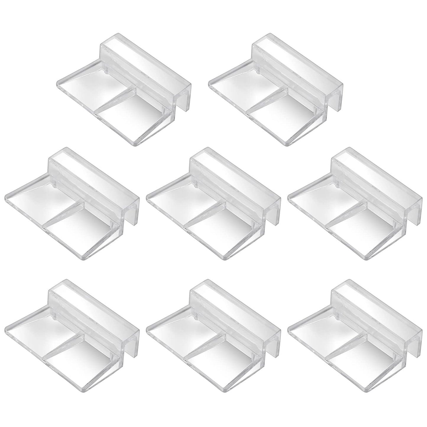 TIESOME 8mm Fish Tanks Glass Cover Clip, 8 Pieces Aquariums Lid Support Holders Clear Acrylic Aquarium Lid Clips Universal Lid Clips for Rimless Aquariums
