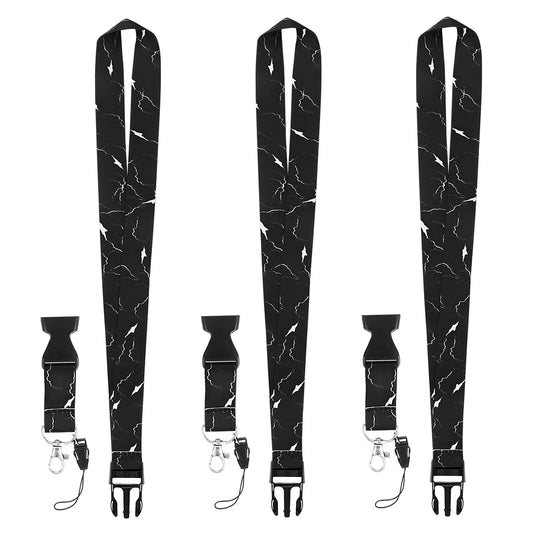 Molain Badge Lanyards for Women, Black Marble Lanyard Swivel Lobster Clasp, Neck Removable Buckle,Lanyards Keys, Mobile Phone,Badge Holders Teachers Nurse Employees, white texture, 3 Pcs
