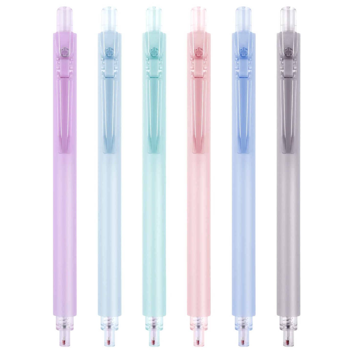 TIESOME Retractable Gel Ink Pens, 6Pcs 0.5mm Small Fresh ST Ballpoint Pen Black Ink Smooth Writing Pens for School Office Gift Supplies