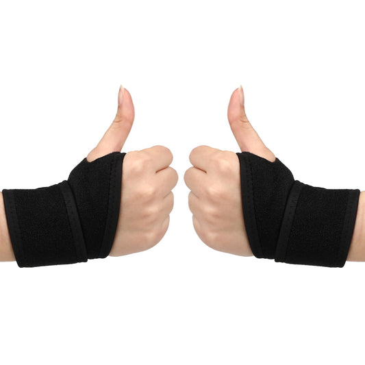 Bewudy 2Pcs Wrist Brace Hand Support, Carpal Tunnel Wrist Brace for Arthritis and Tendinitis, Adjustable Wrist Wrap with Compression Strap, Fit for Both Left Hand and Right Hand