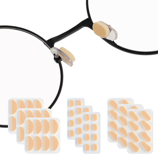 Bewudy 96 Pairs Eyeglass Nose Pads for Glasses, 3 Models Adhesive Anti-Slip Eyeglass Nose Pads, Soft Foam Silicone Nosepads for Eyeglasses Sunglasses Reading Glasses(Skin Color)