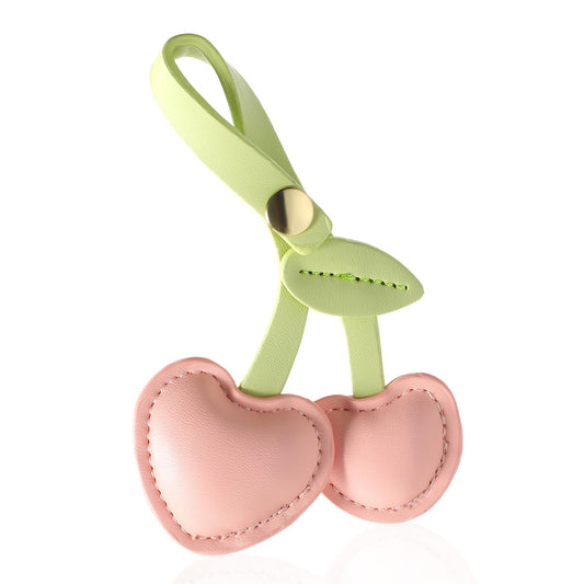 Andibro Cherry Bag Charm, Cute PU Cherry Key Charms Bag Accessory for Purses Bags Handbags(pink)
